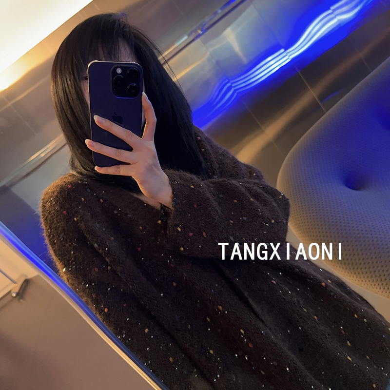 3店 早秋 混彩颗粒 重磅针织开衫