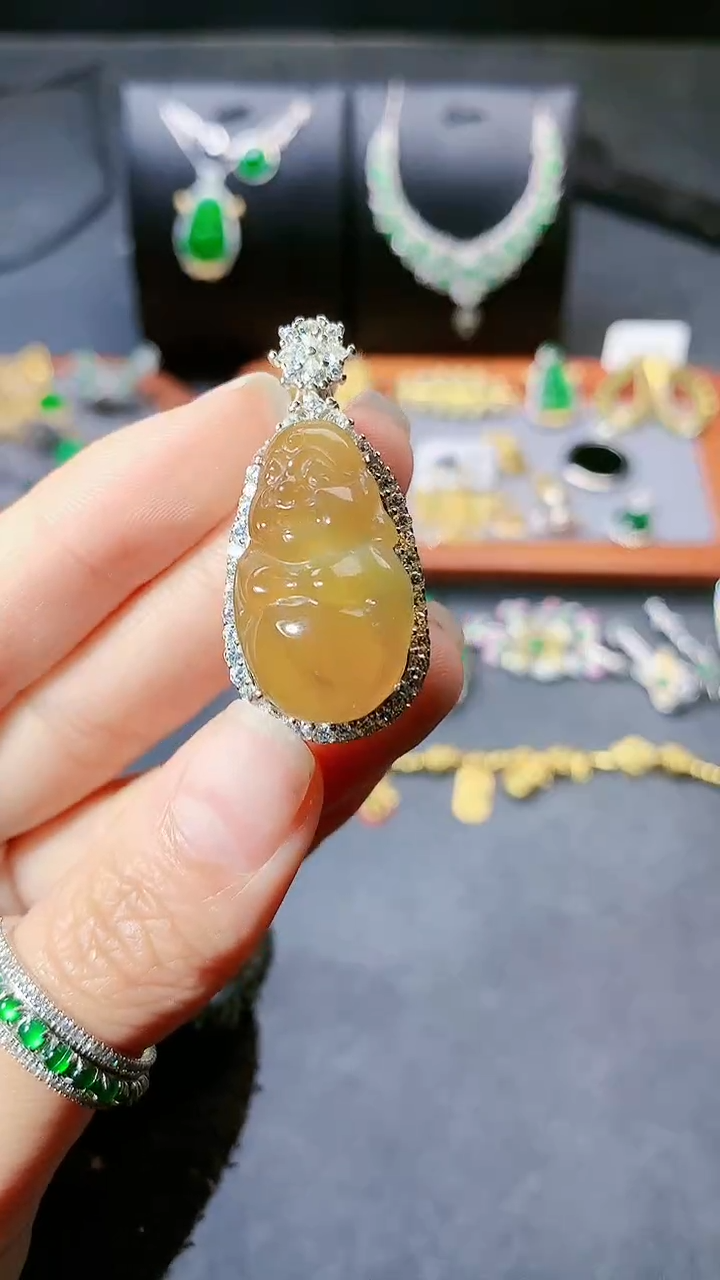 【闪购商品】翡翠吊坠(赠链)银S925镶嵌吊坠