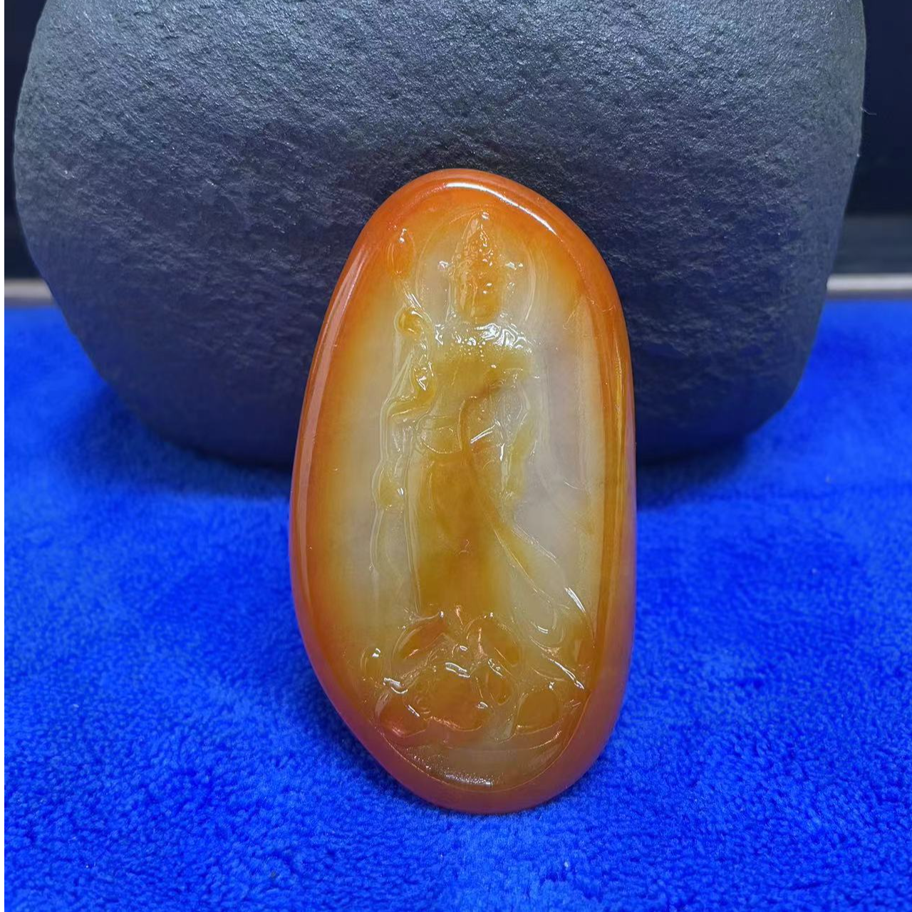 新疆和田玉手工雕刻观音吊坠男女款挂件66克