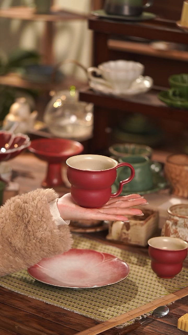 摆件陶景德镇手作餐具@@B076