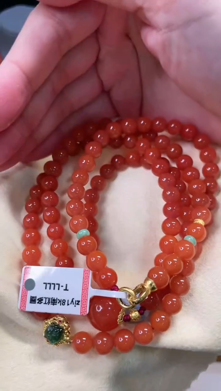 【闪购商品】南红玛瑙手链18K金镶嵌@@ZY40405005