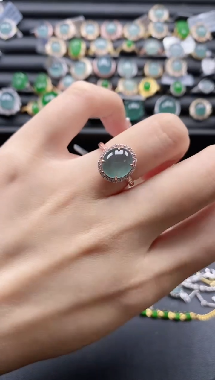 【闪购商品】翡翠戒指银S925镶嵌51151