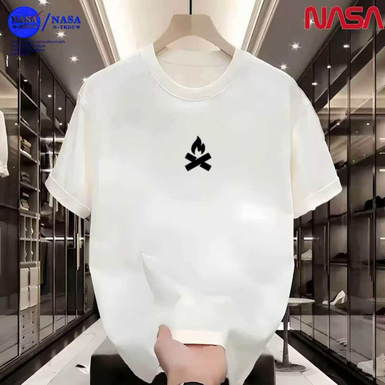 J-72NASA联名纯棉夏季圆领短袖T恤微宽松时尚男女同款休闲百搭