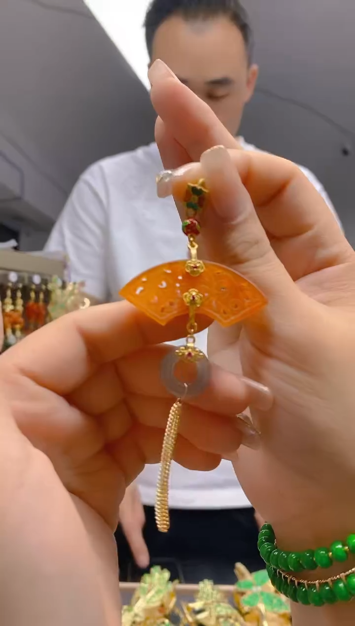 【闪购商品】翡翠耳饰合金352翡翠压襟