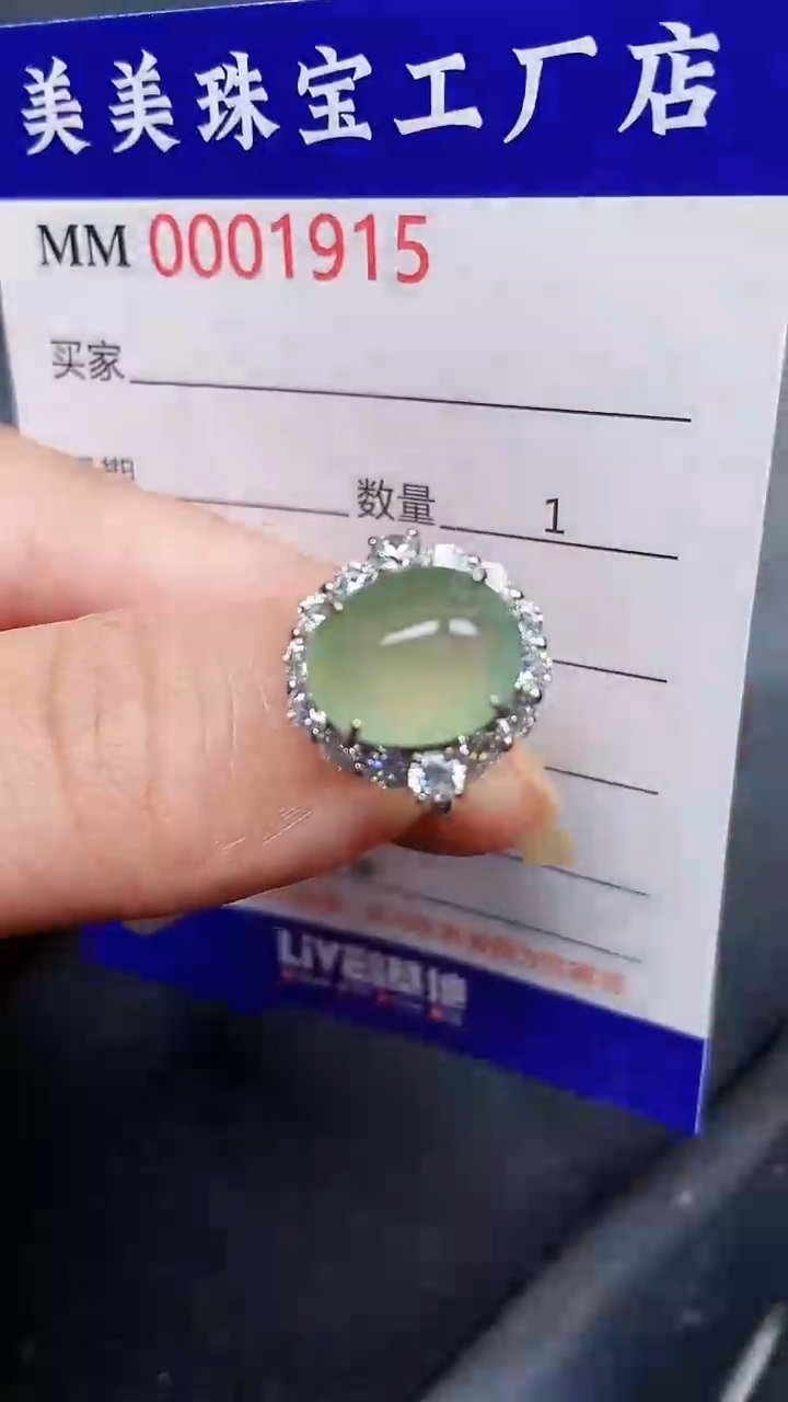 翡翠银S925镶嵌颈饰1915