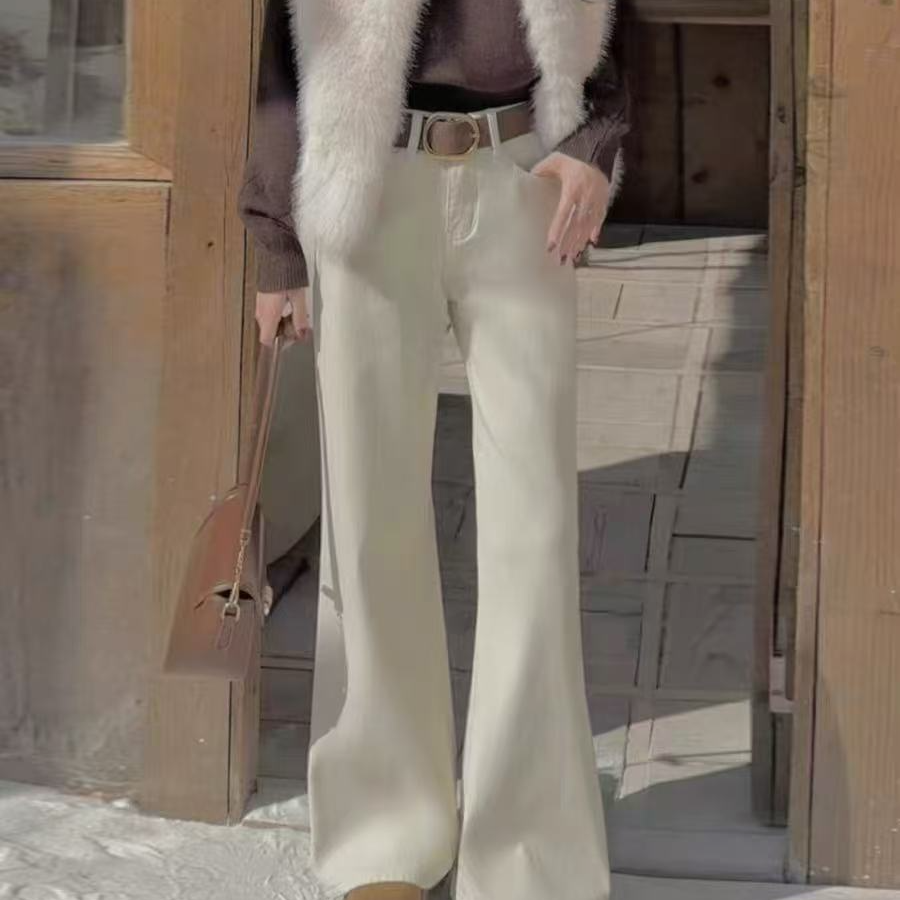 高腰阔腿裤牛仔裤秋冬女美式裤子阔腿秋冬长裤宽松