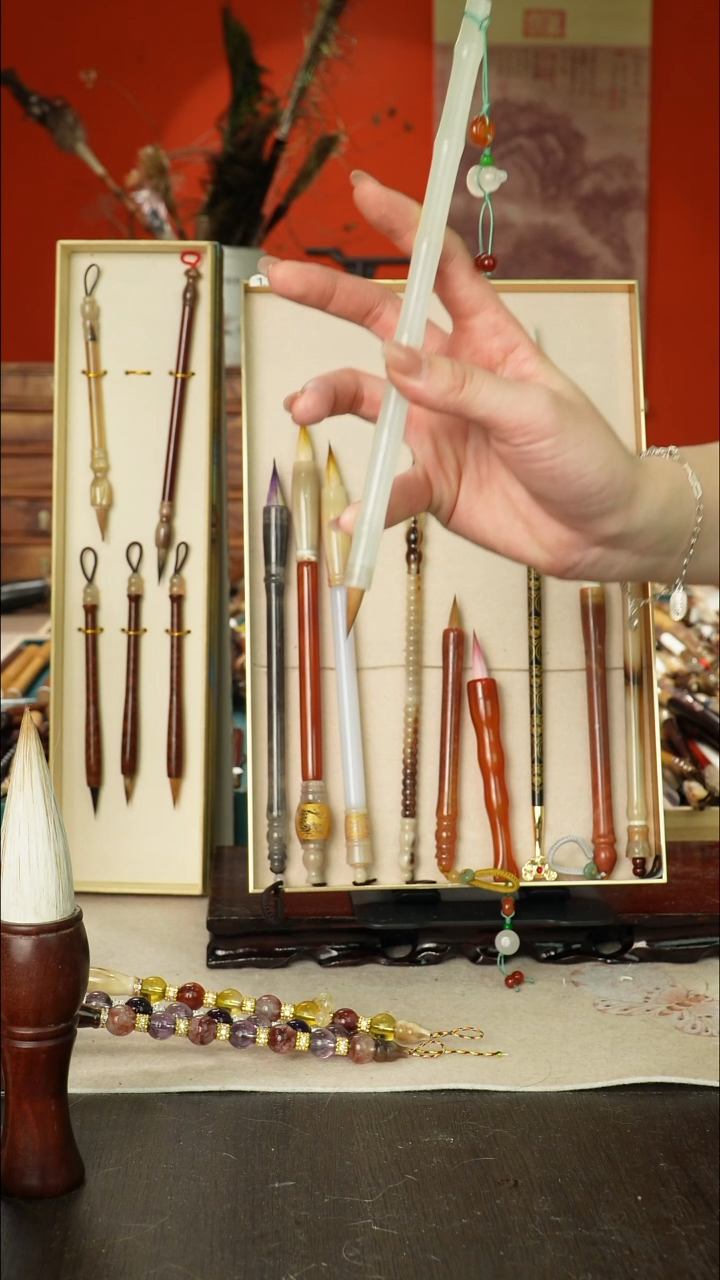 217号闪孤品高货毛笔链接 清水试笔 蘸墨不退