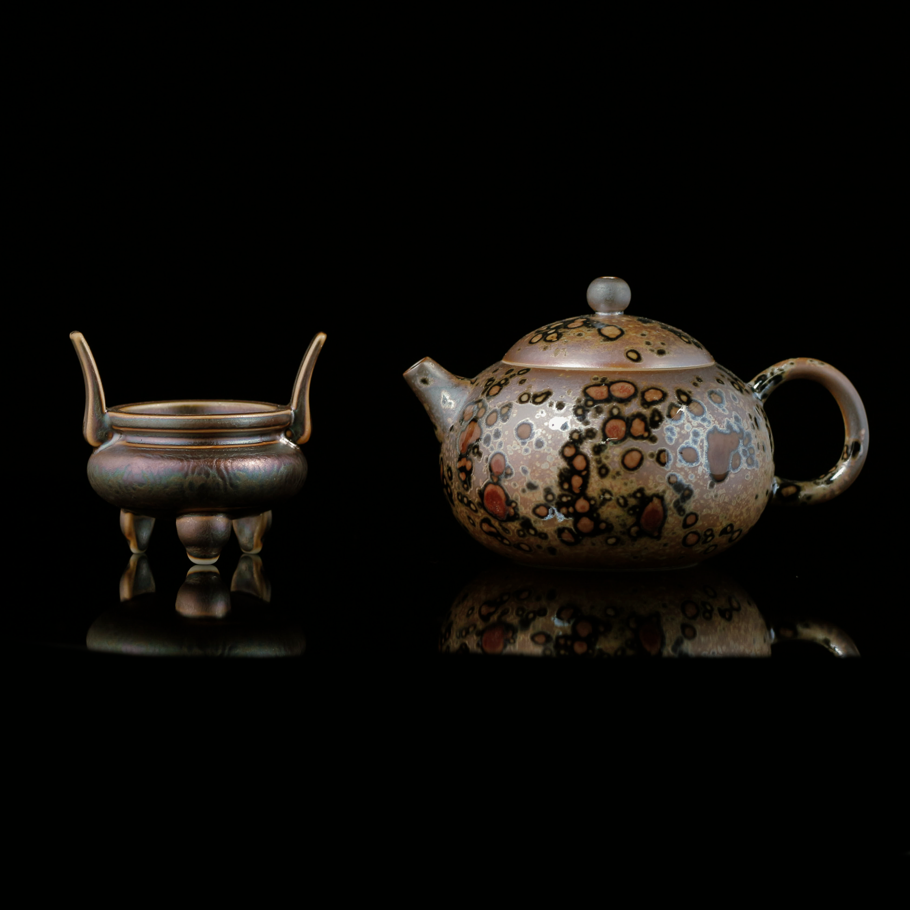 【晚晚精选】105原创专利款斑鹿西施壶 送窑宝香炉柴烧特性每只不同