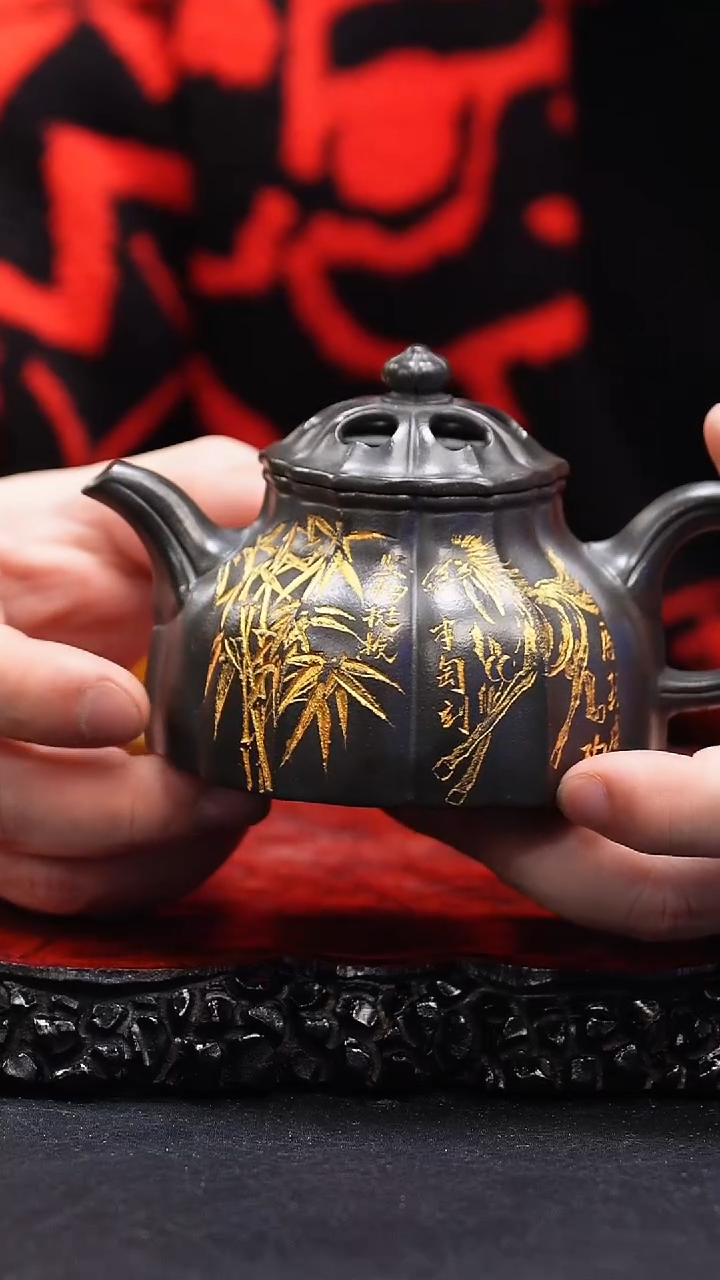 【闪购商品】紫砂茶壶72cc 爱心镂空筋纹器,XXW,某国绿