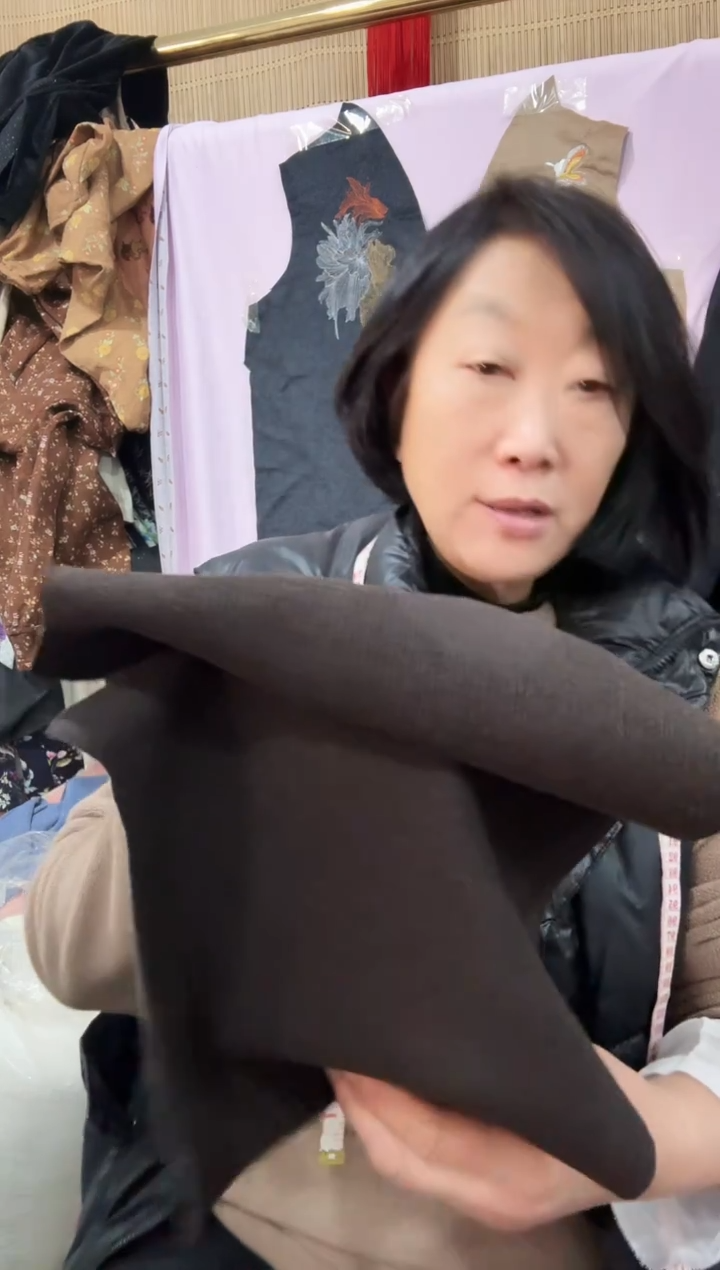 中码水洗羊绒弯刀裤裁片深咖色中码一条 123