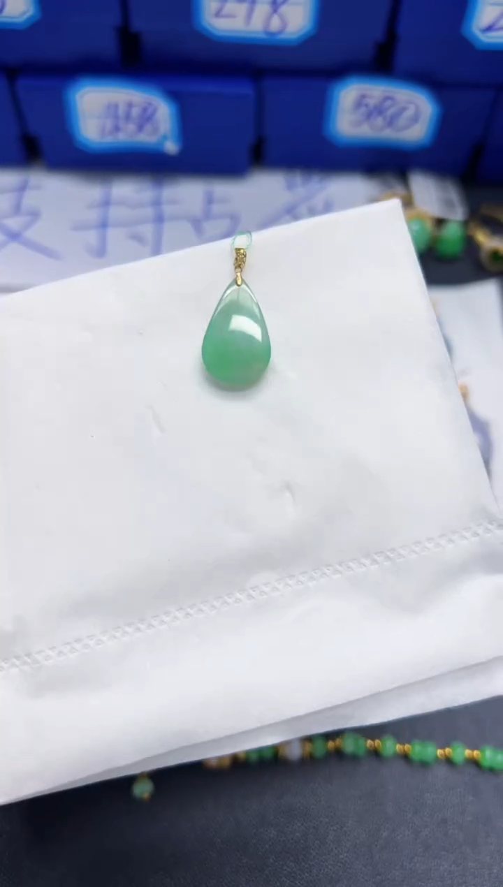 【闪购商品】翡翠颈饰18K金镶嵌Y缅料A货/支持复检/一件