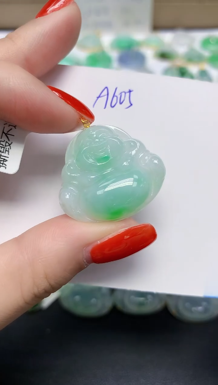 颈饰18K金镶嵌翡翠天然缅甸翡翠A货翡翠百元以上9元证书费自理