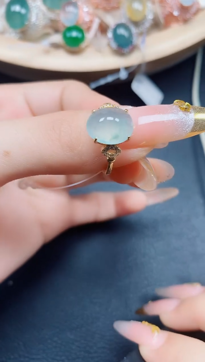 【闪购商品】翡翠戒指银S925镶嵌翡翠
