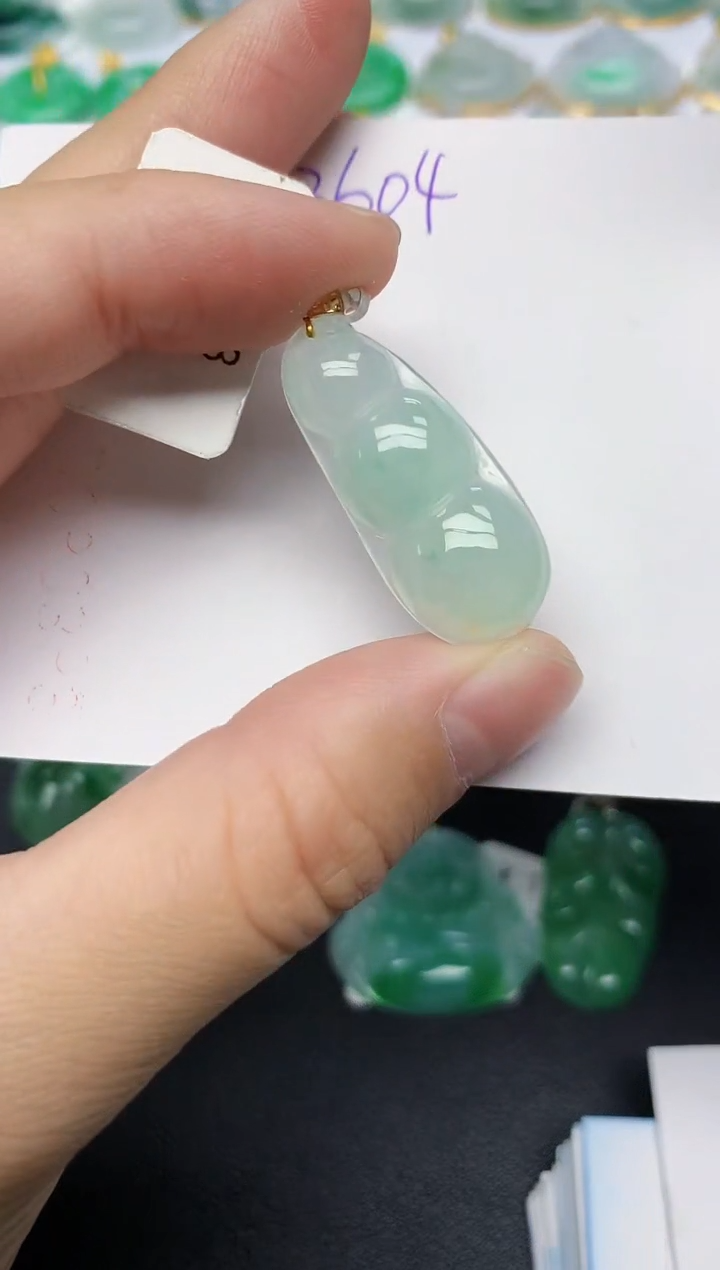 颈饰18K金镶嵌翡翠天然缅甸A货翡翠百元以上9元证书费自理