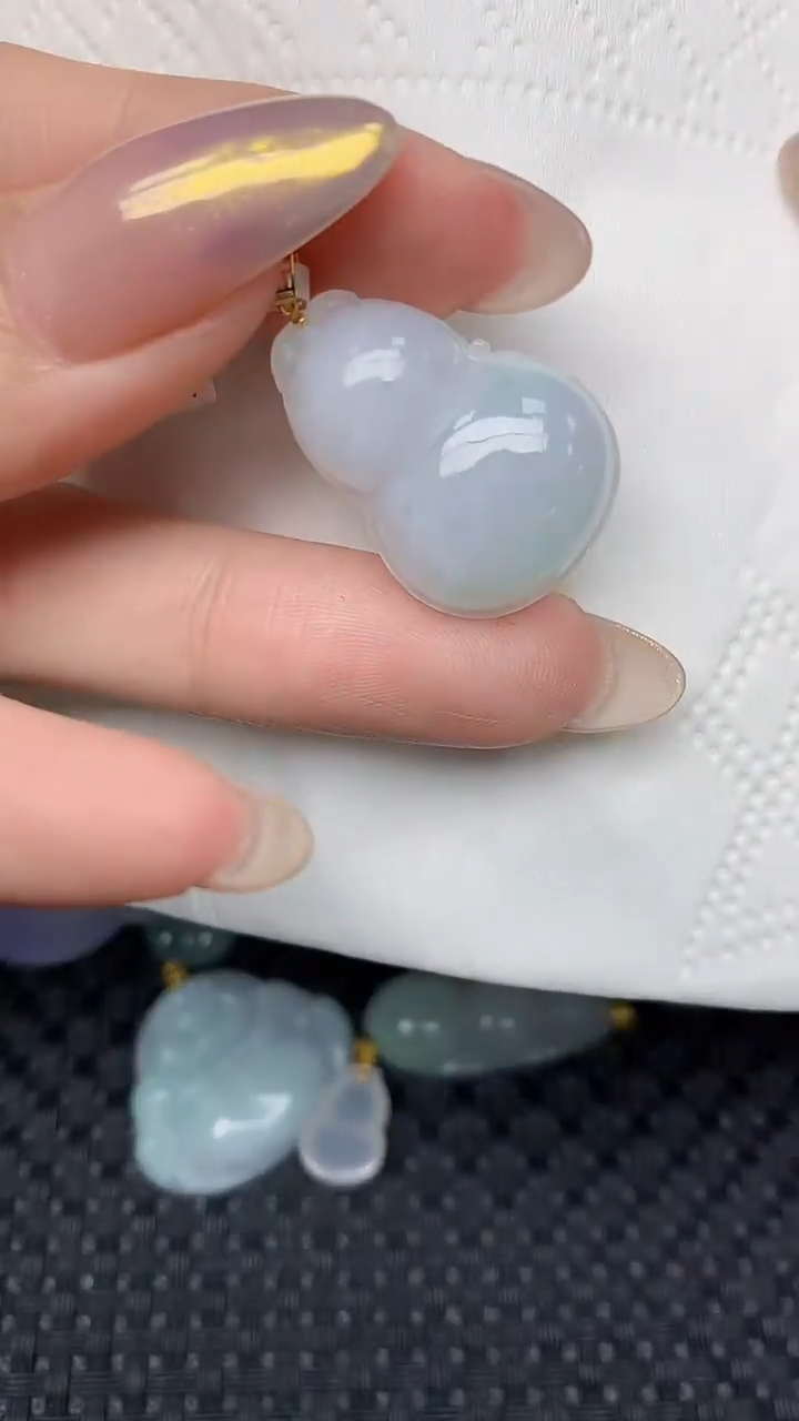 【闪购商品】翡翠颈饰18K金镶嵌天然翡翠a货