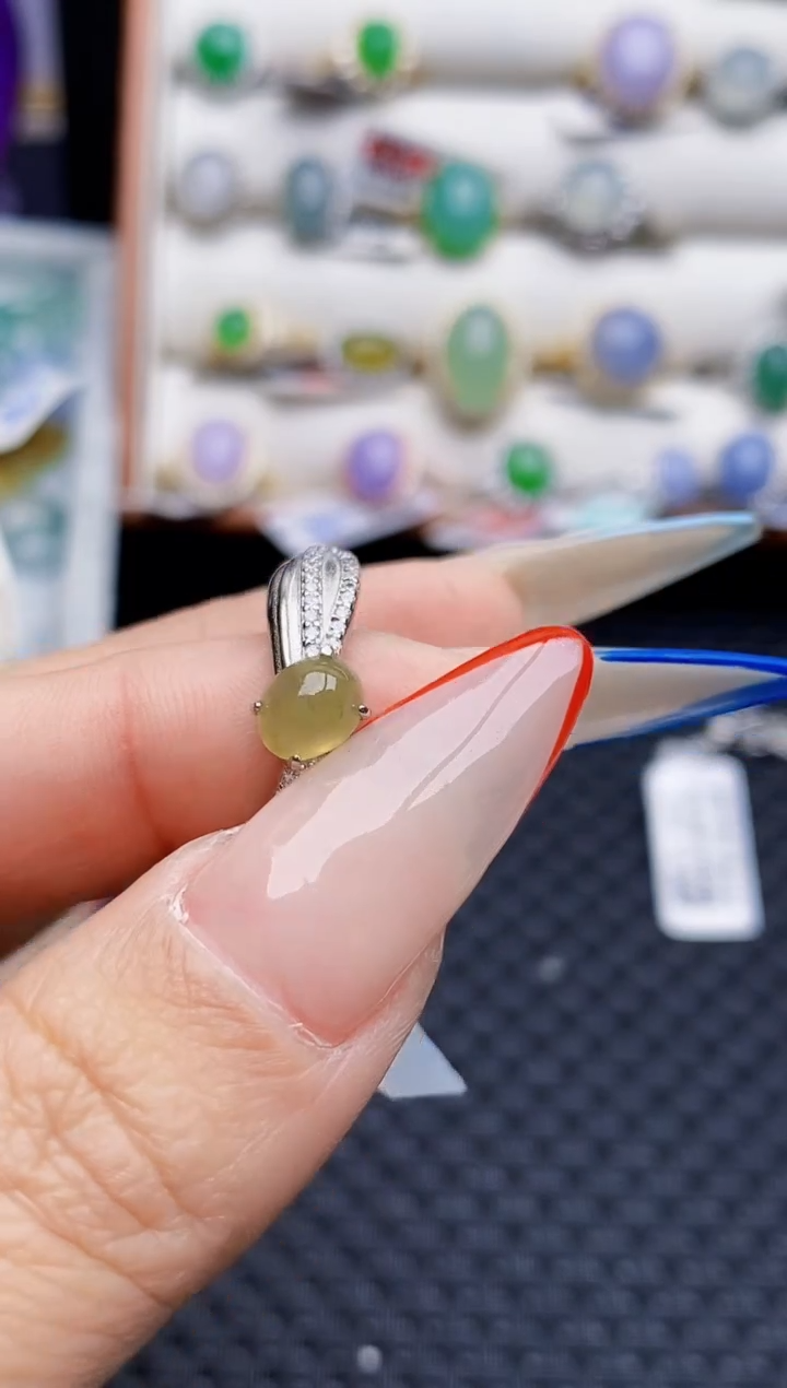 银S925镶嵌戒指翡翠6967