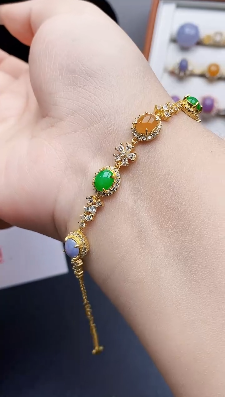 银S925镶嵌戒指翡翠星**梦0029