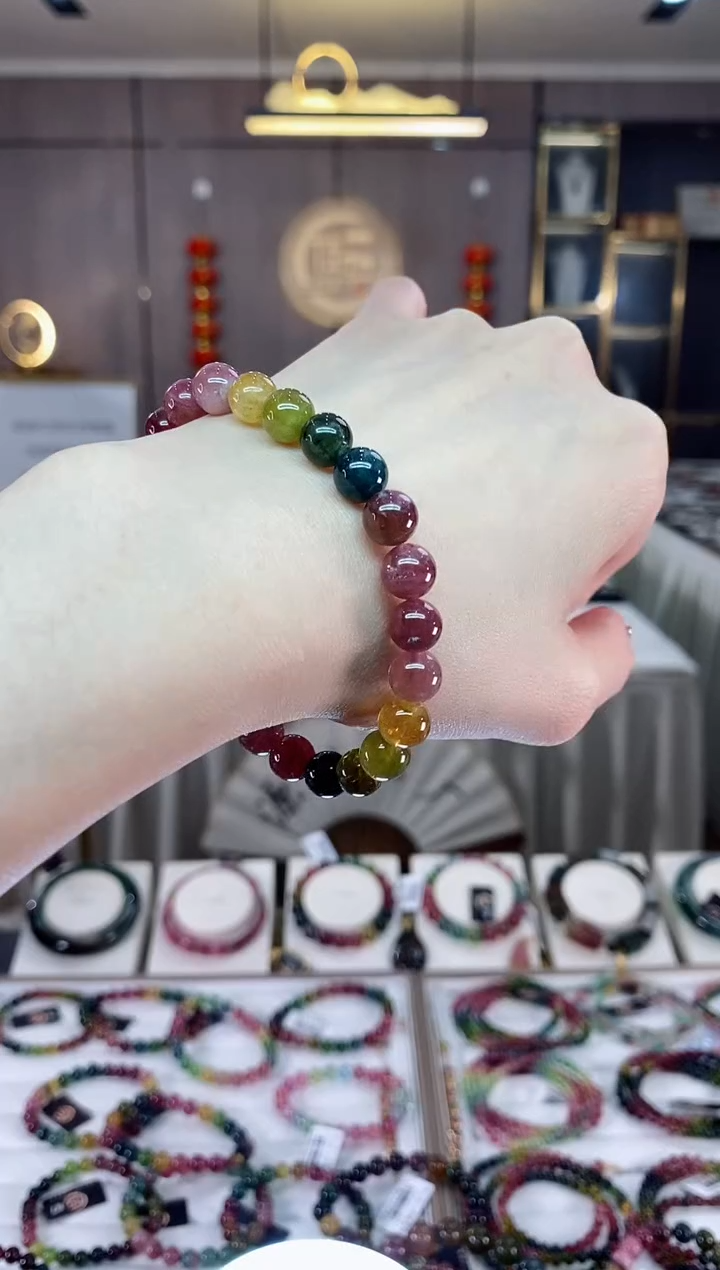 【闪购商品】碧玺单圈手串7mm+未镶嵌一物一证dan