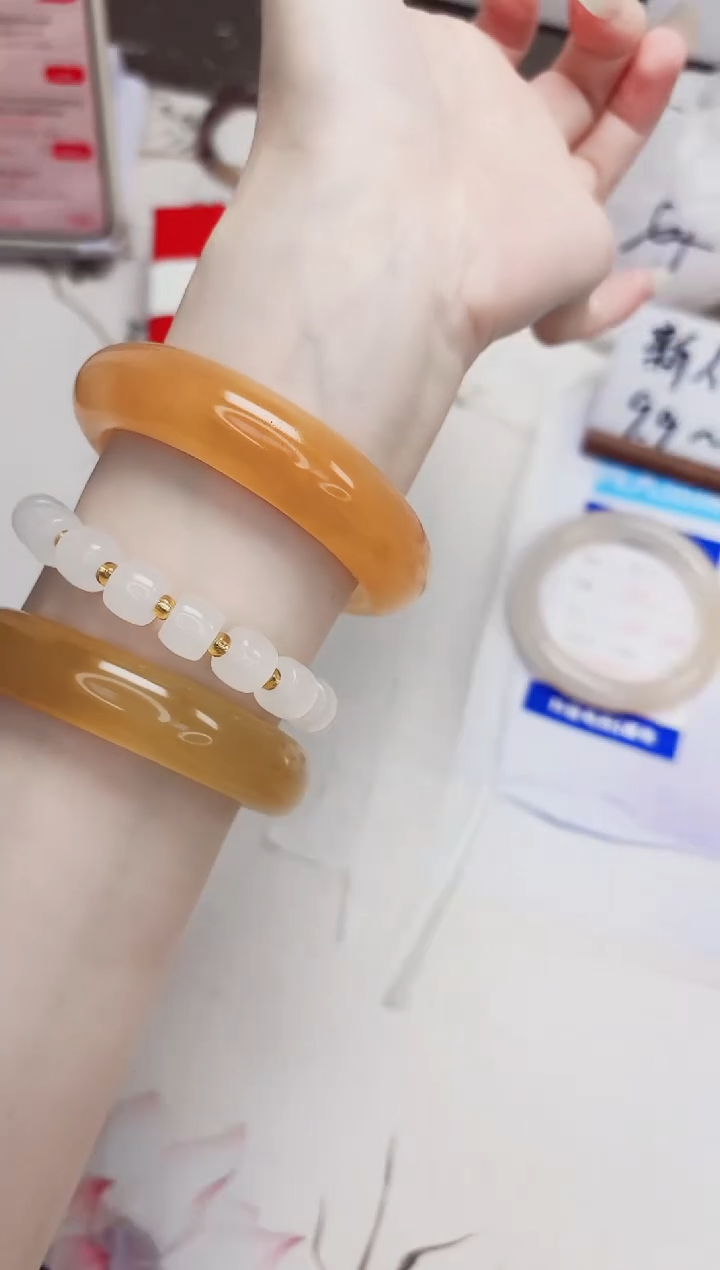 未镶嵌手镯石英质玉314-财气镯-圈口57