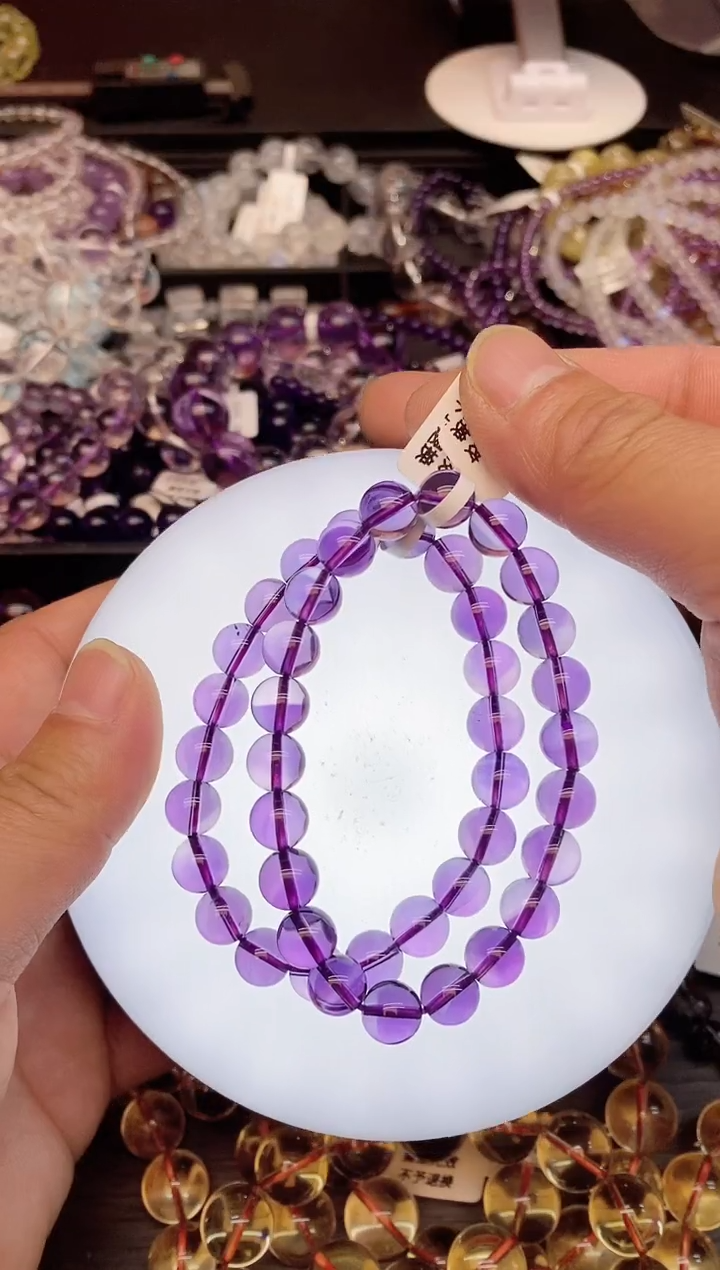 【闪购商品】水晶手链未镶嵌51 紫水晶9mm+ 多样性发其一