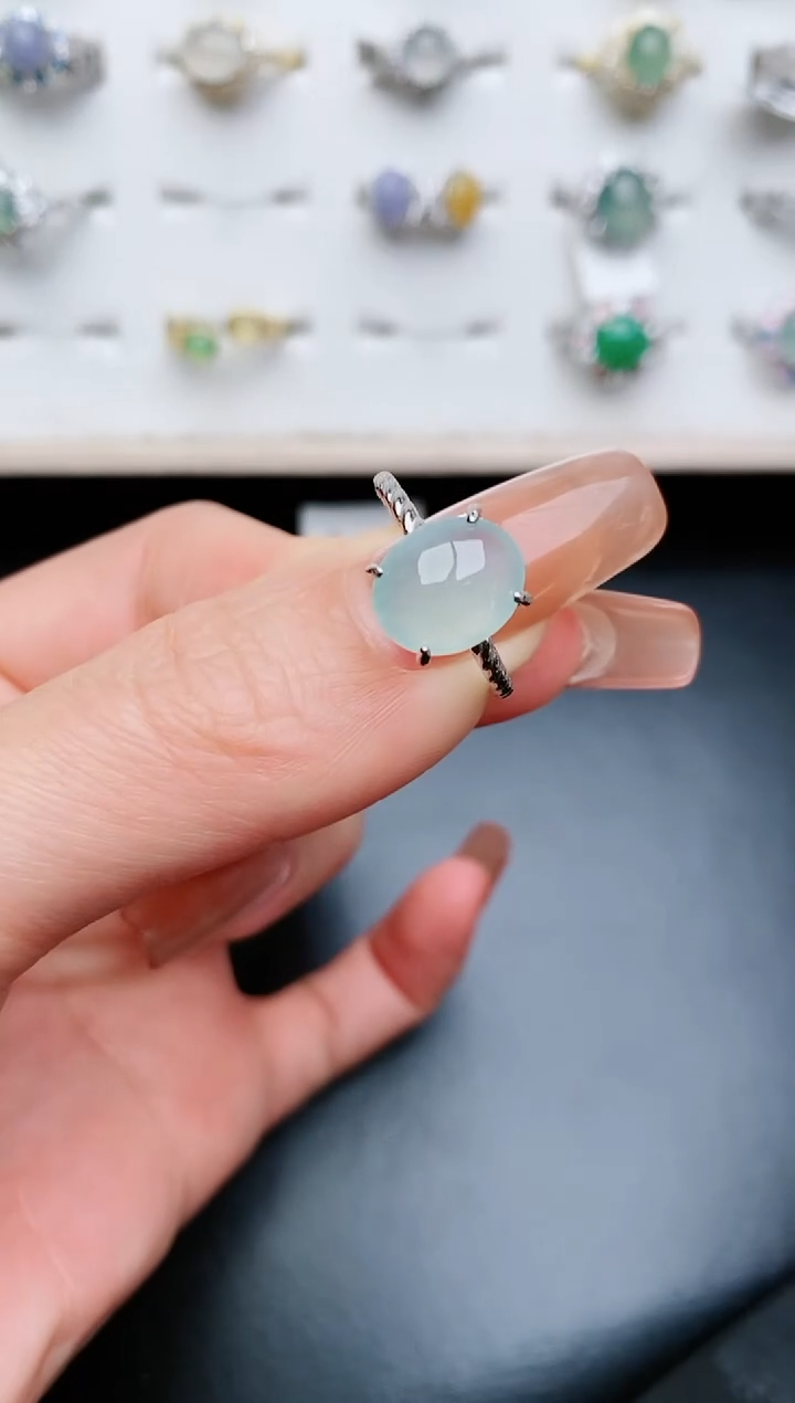 翡翠戒指银S925镶嵌....