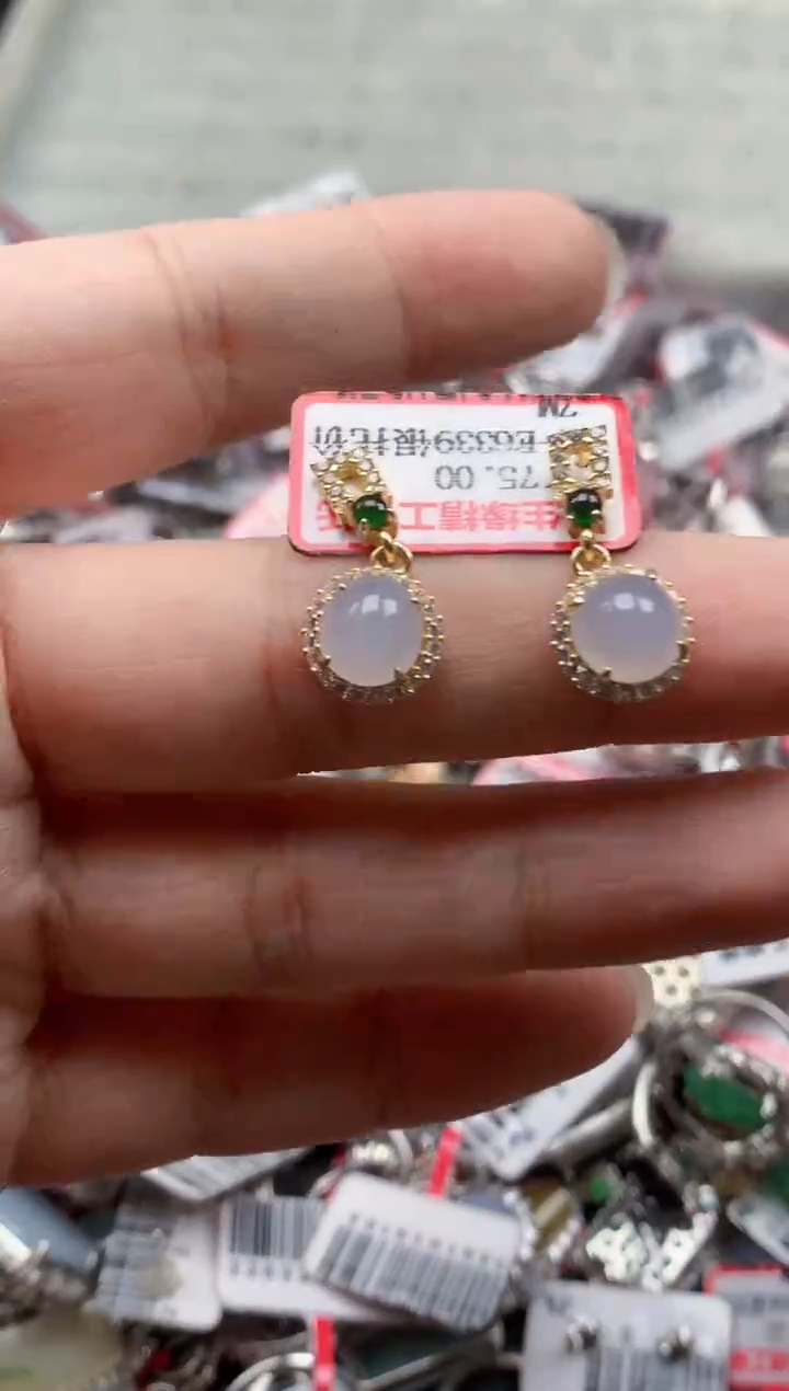 银S925镶嵌戒指翡翠天然A货缅甸翡翠
