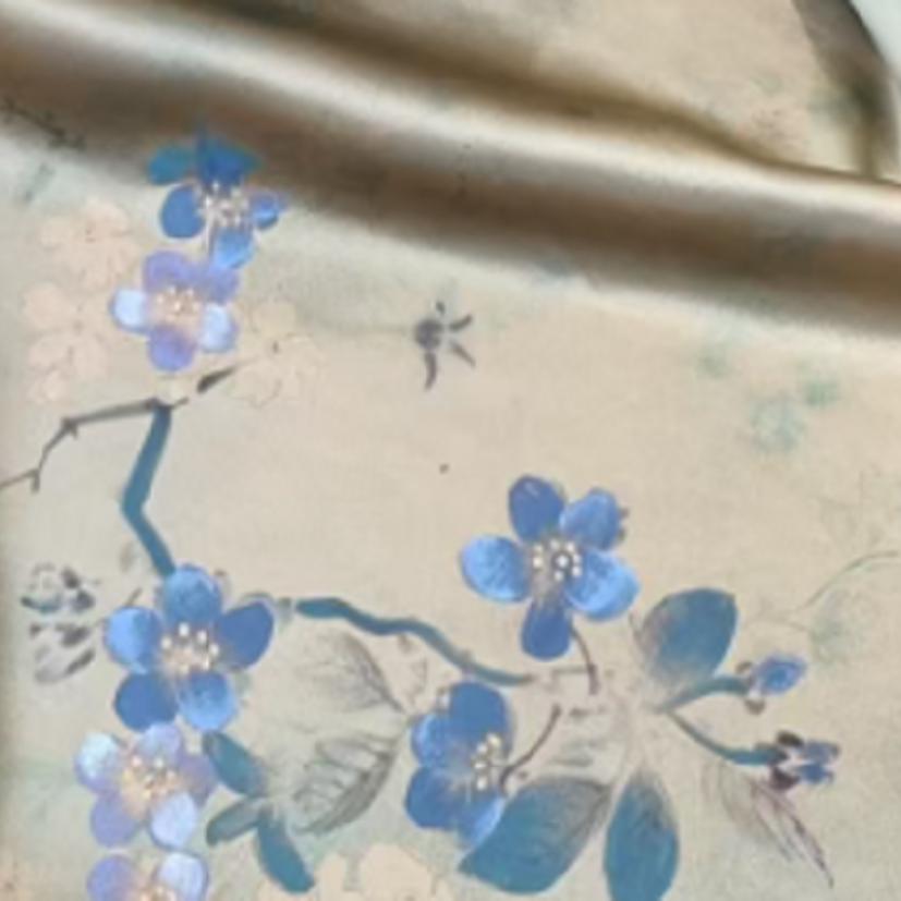 【楚娇】百分百桑蚕丝50姆米手绘皮子