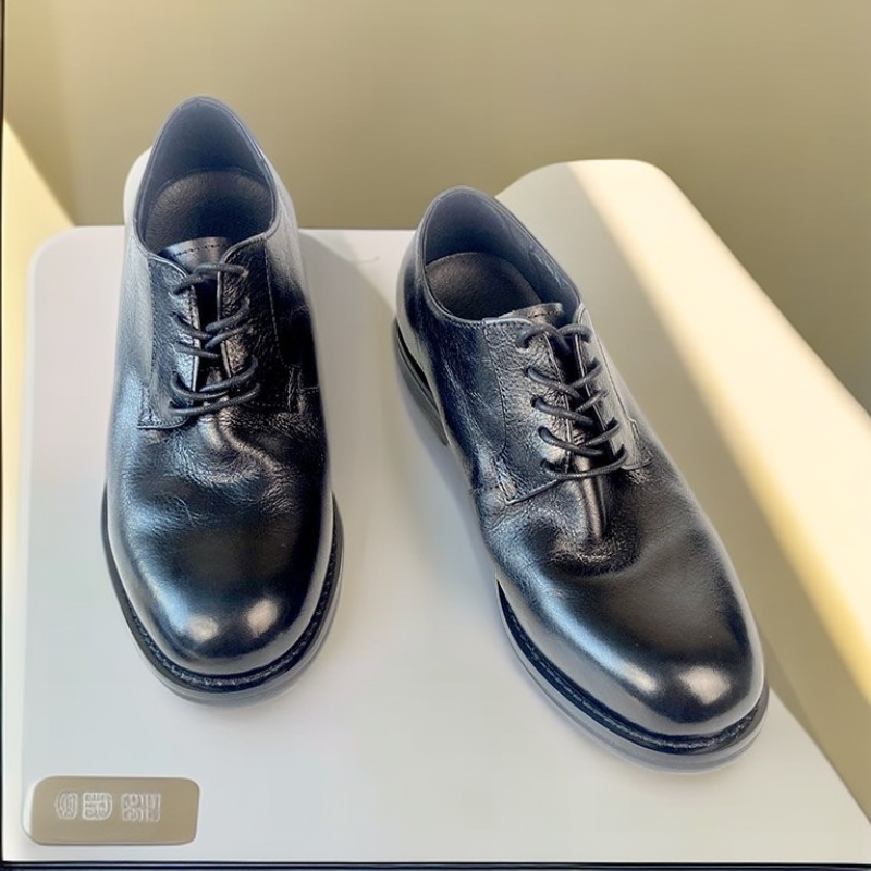 素面真皮水洗牛皮手工皮鞋男士复古商务正装休闲德比高端男鞋