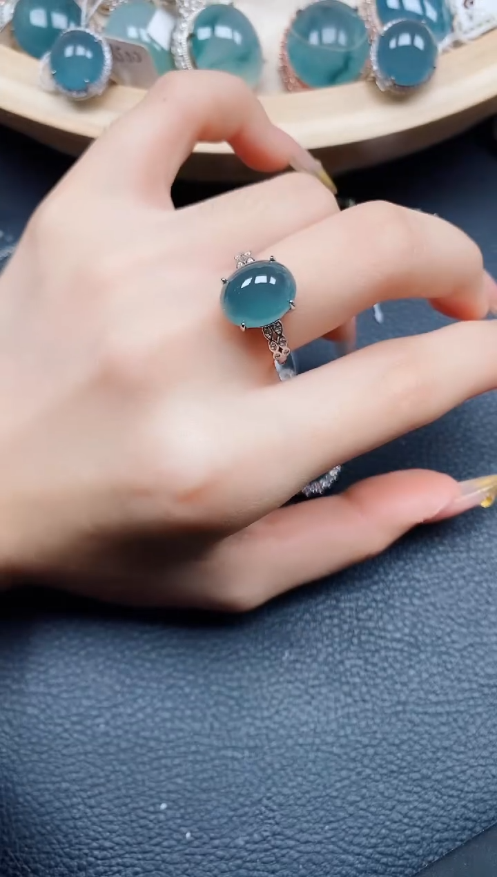 【闪购商品】翡翠戒指银S925镶嵌翡翠