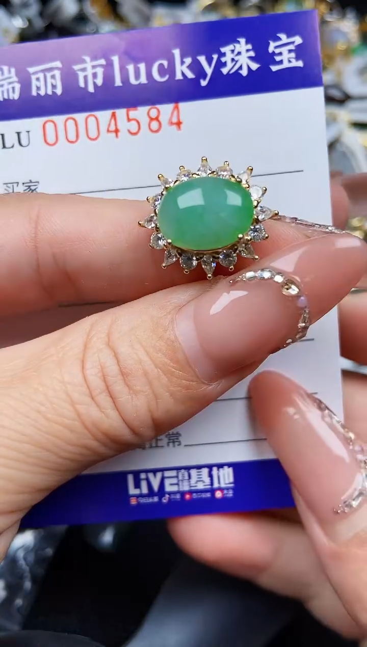 翡翠银S925镶嵌颈饰4584