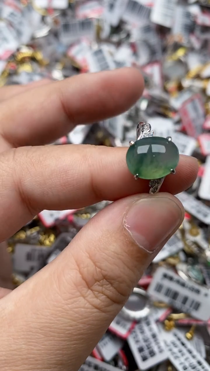 【闪购商品】翡翠戒指银S925镶嵌66666---8