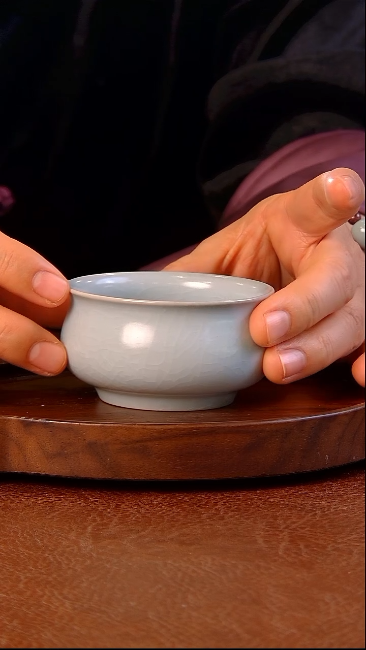 瓷片075号   月白 炉式杯    