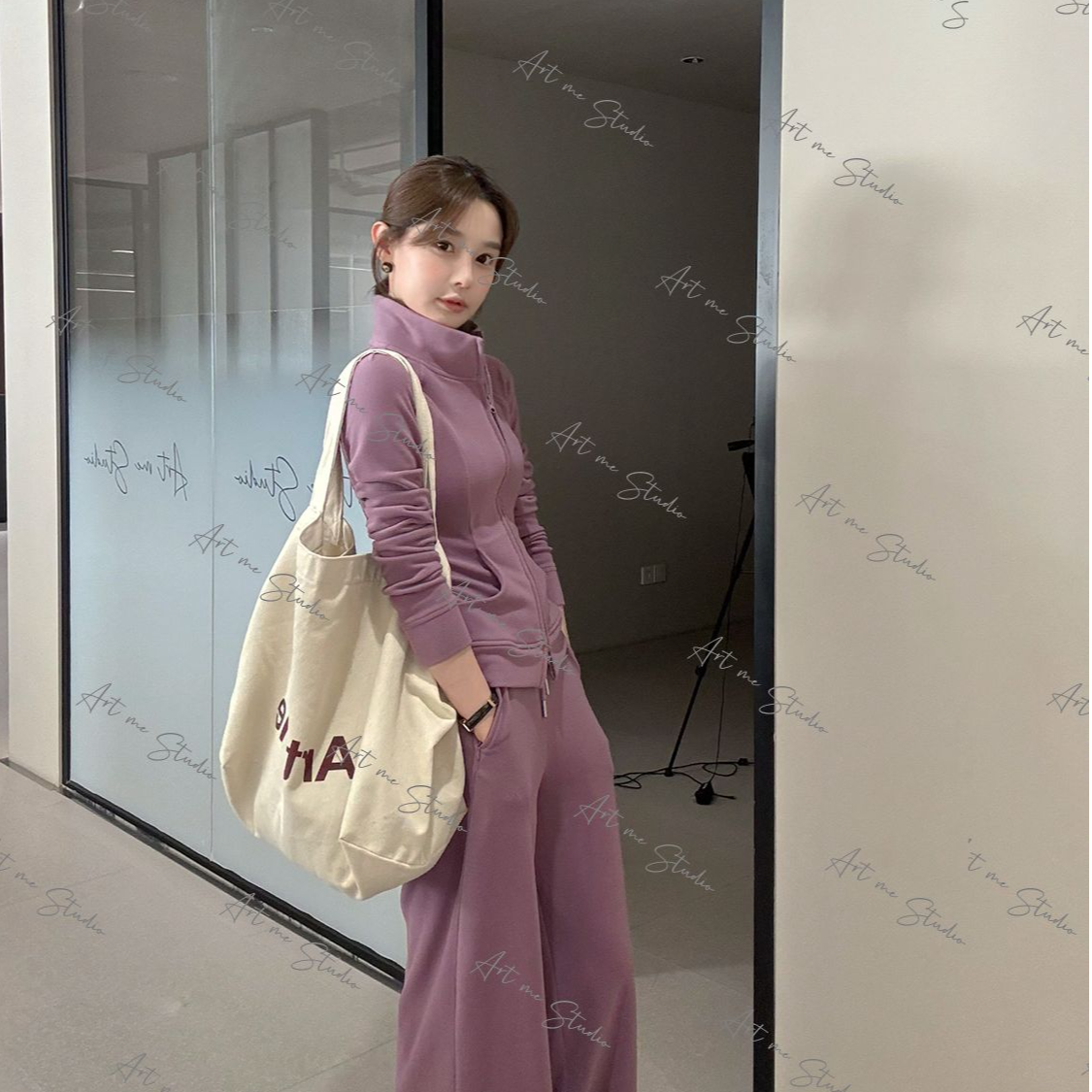 【ART ME】无中生腰必入立领拉链甜酷风颜值在线软糯套装w1966w1