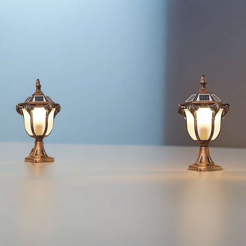 太阳能柱头灯户外防水欧式别墅大门口柱子室外农村太阳能灯户外灯