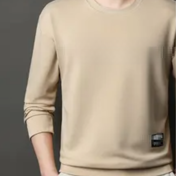 673春秋新品男士立体钢印休闲卫衣潮流百搭圆领打底衫男