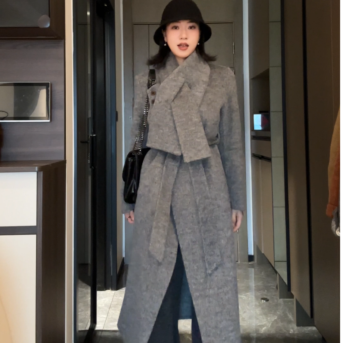 【杨41专属】毛呢外套呢子赫本风秋冬厚款圆领气质宽松型573