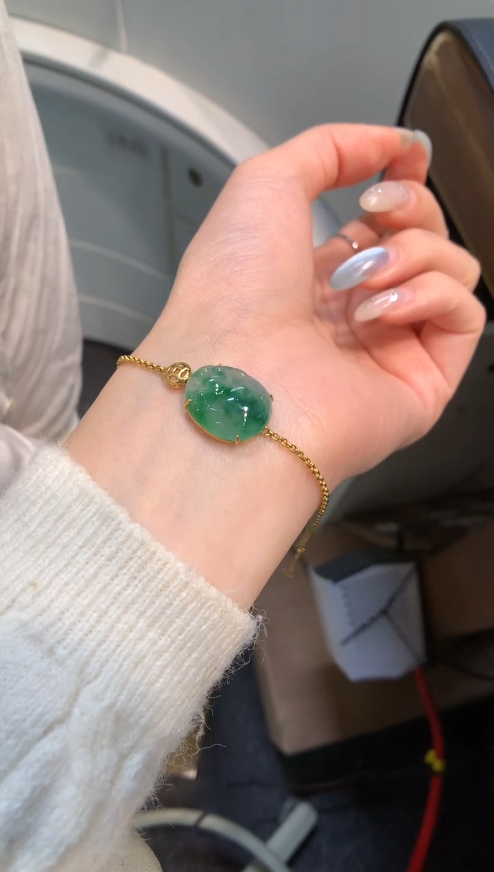18K金镶嵌手链翡翠手链