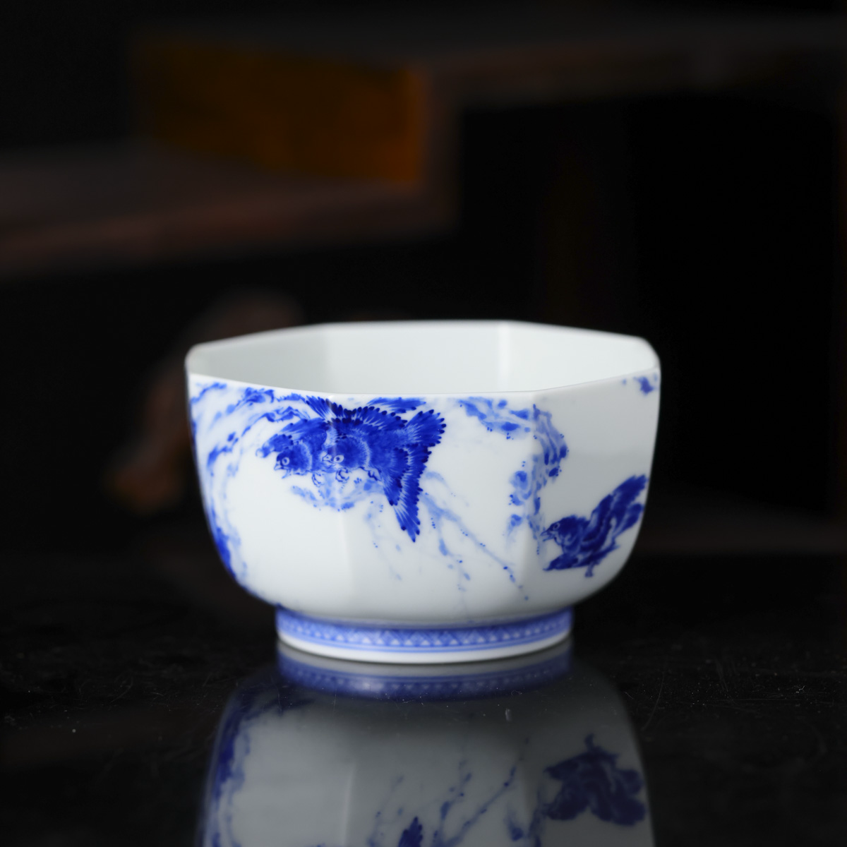 小桥窑 来钟珍藏枯木寒雀八方杯