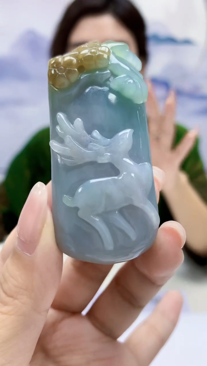 【闪购商品】定制翡翠未镶嵌4829-kk-毛货挂件35