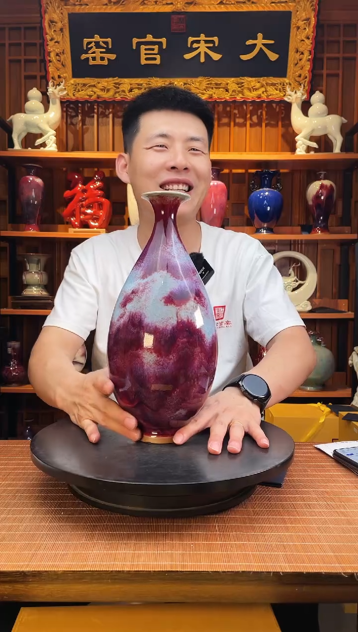 摆件大宋官窑【玉壶春瓶】一片冰心在玉壶