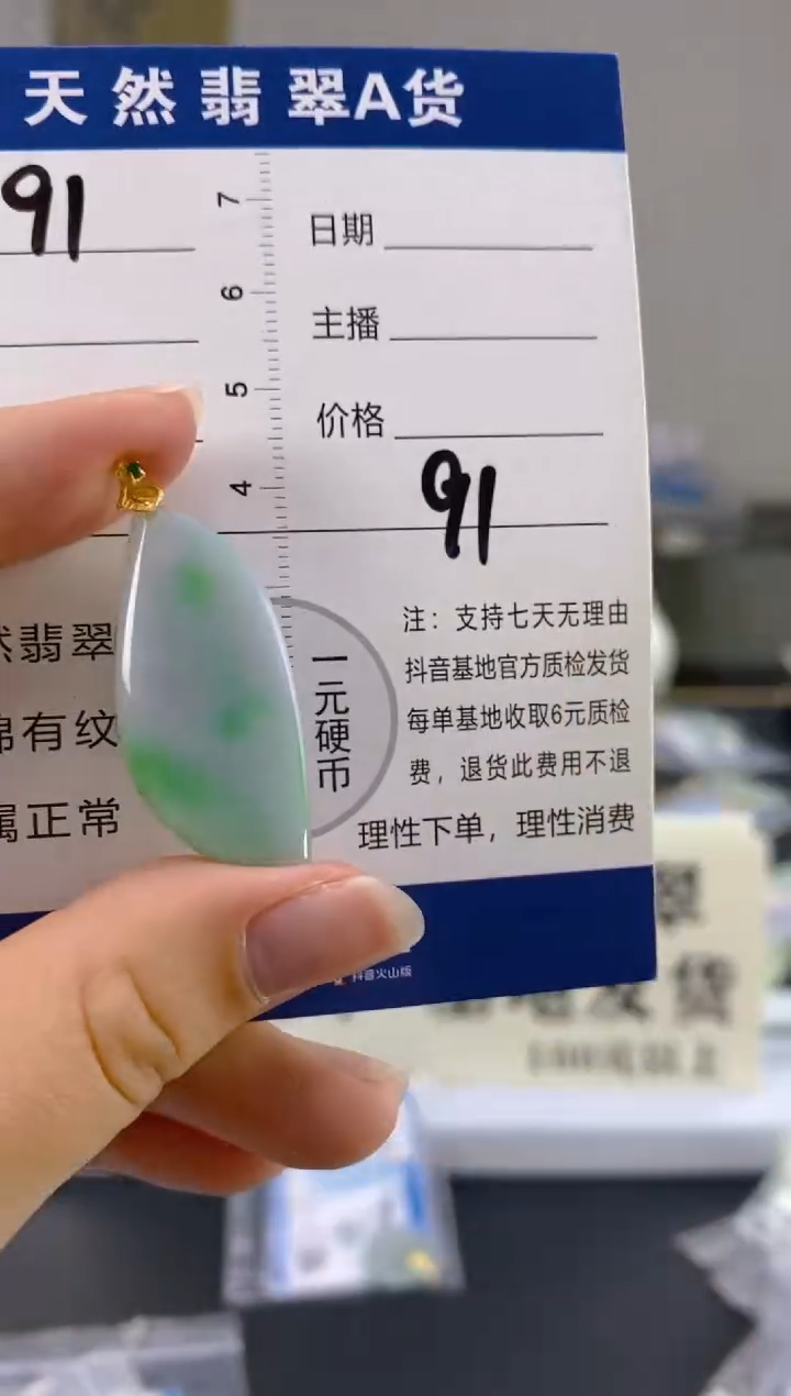 【闪购商品】翡翠颈饰18K金镶嵌天然A货翡翠