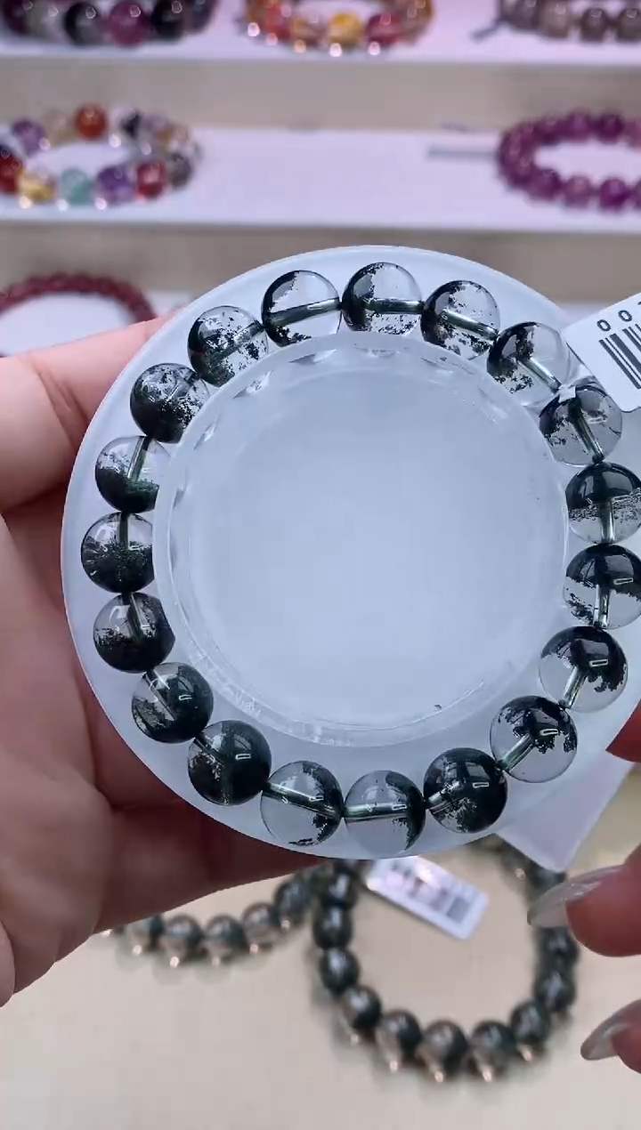 水晶手链未镶嵌聚宝盆绿幽灵10m+