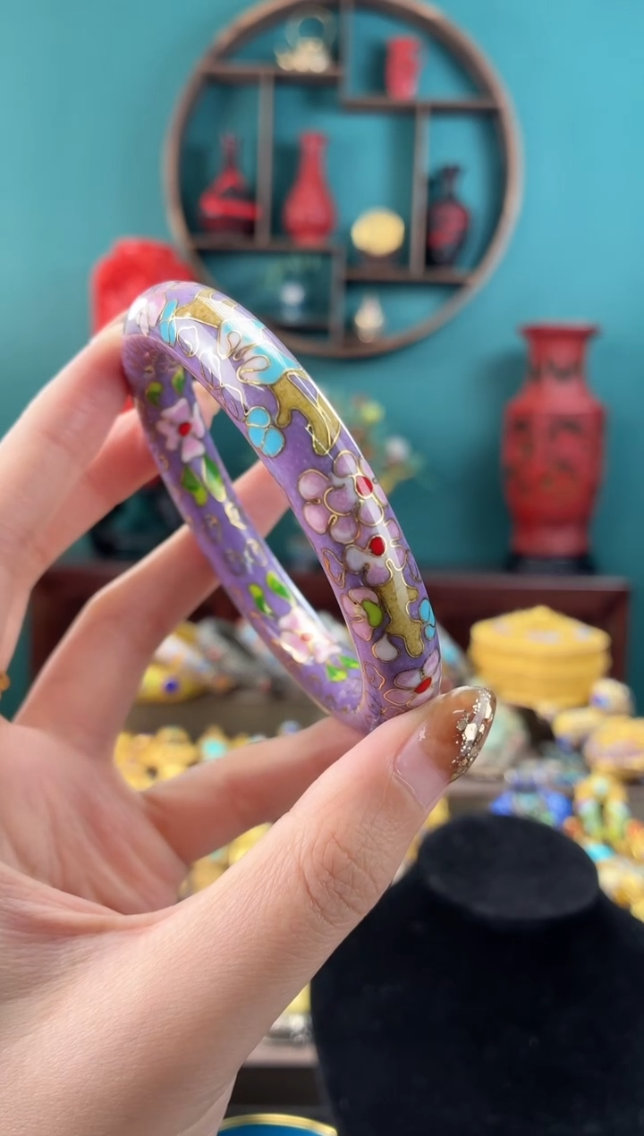 非遗景泰蓝镯子紫色