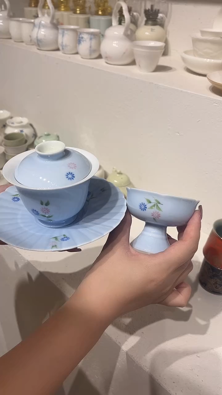 蓝色雏菊花3件套哈哈哈