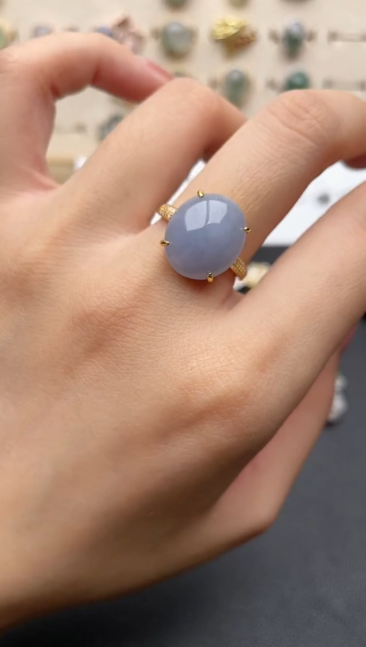 【闪购商品】翡翠戒指银S925镶嵌一物一证一礼盒