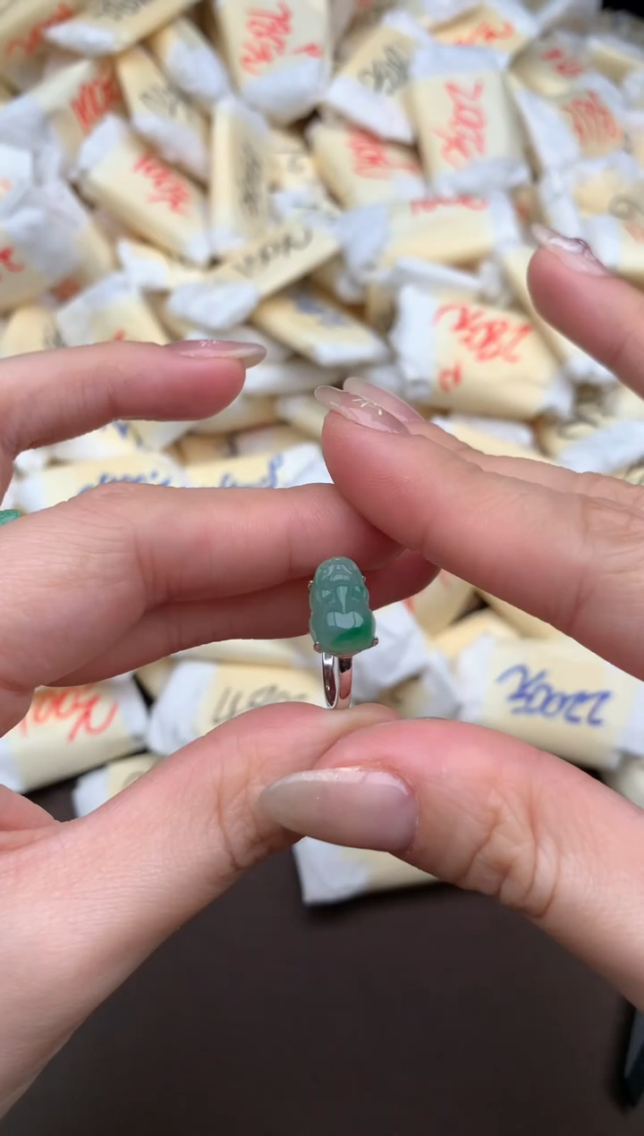 【闪购商品】翡翠戒指银S925镶嵌一