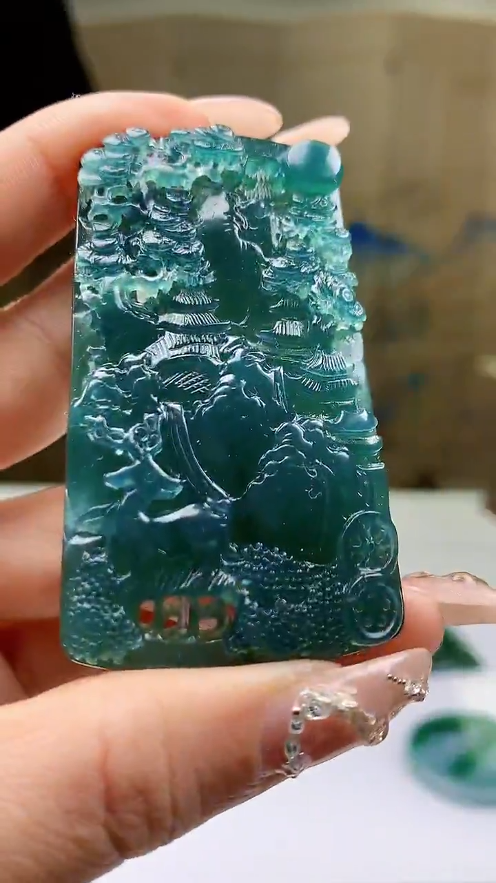 【闪购商品】定制翡翠未镶嵌4688ty-毛货挂件157