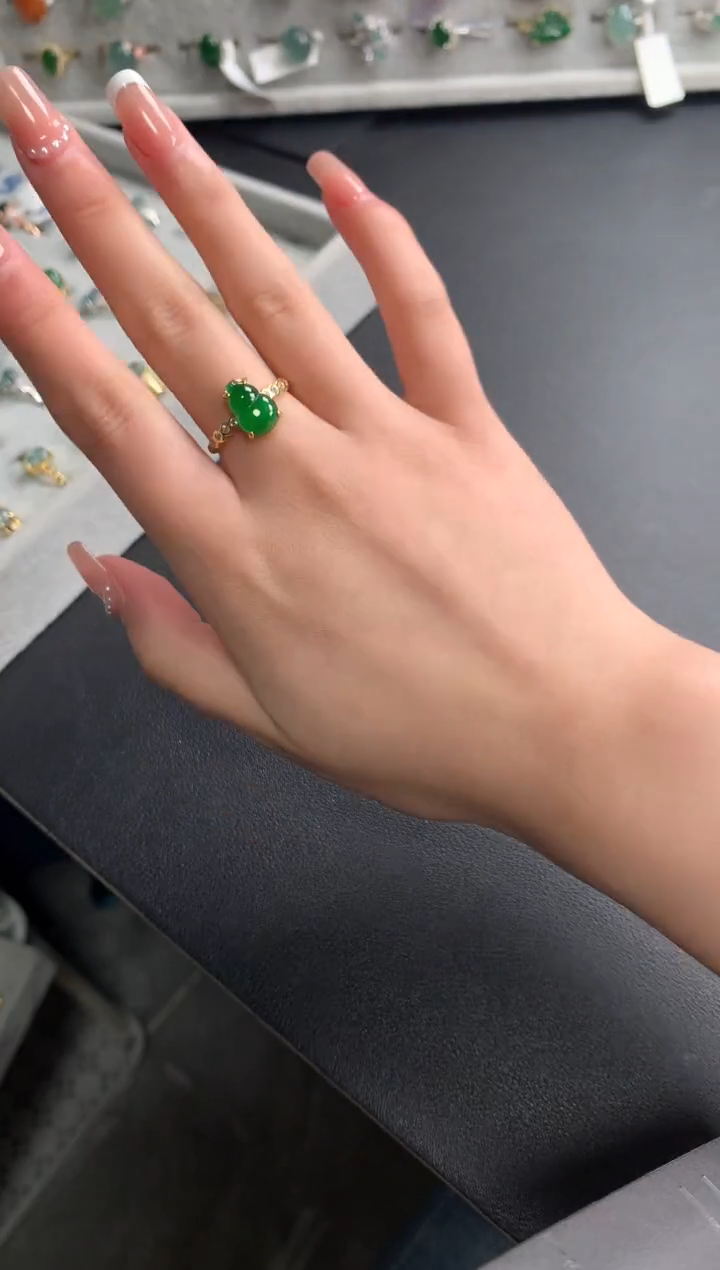 【闪购商品】翡翠戒指银S925镶嵌45214