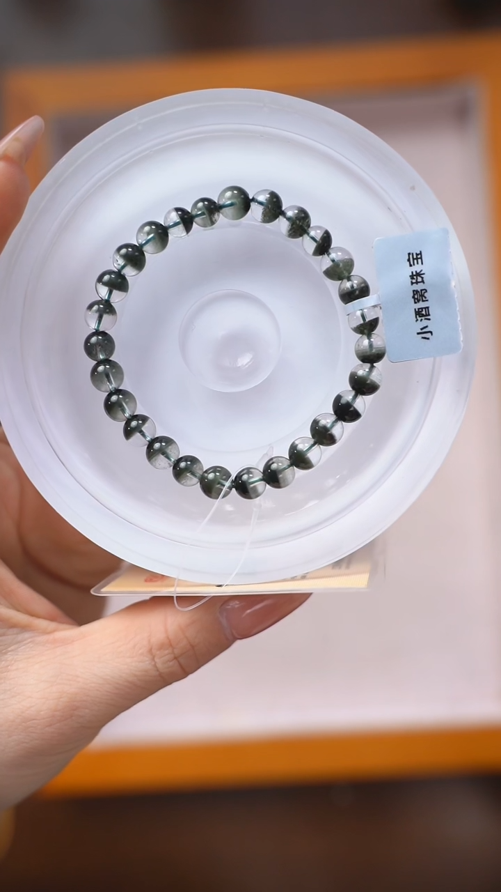 【闪购商品】水晶手链未镶嵌c239 绿幽灵手链6mm+