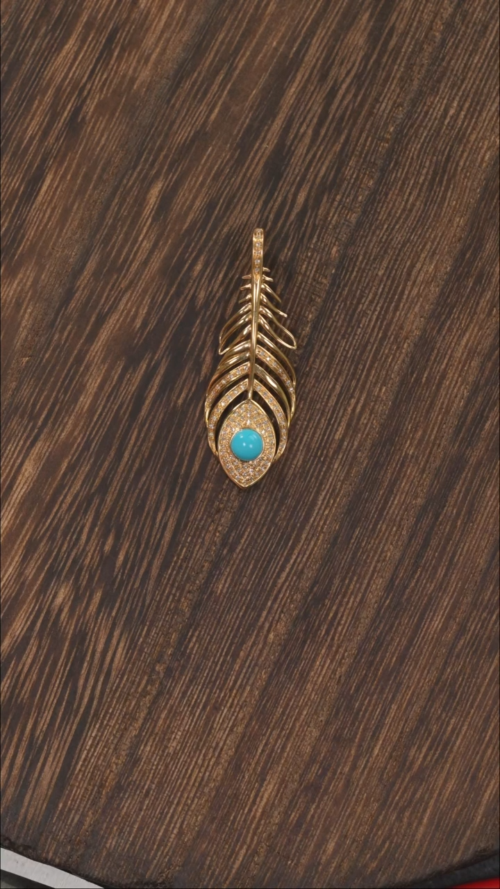 【闪购商品】绿松石挂饰18K金镶嵌1